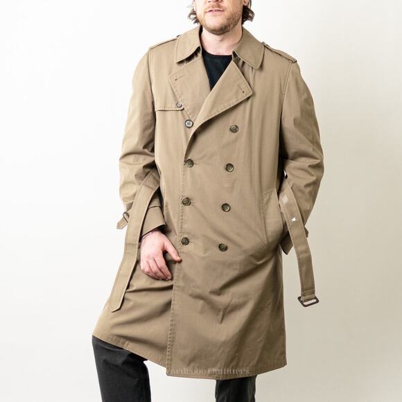Vintage London Fog Maincoats Tan Trench Pea Coat - Picture 1 of 10